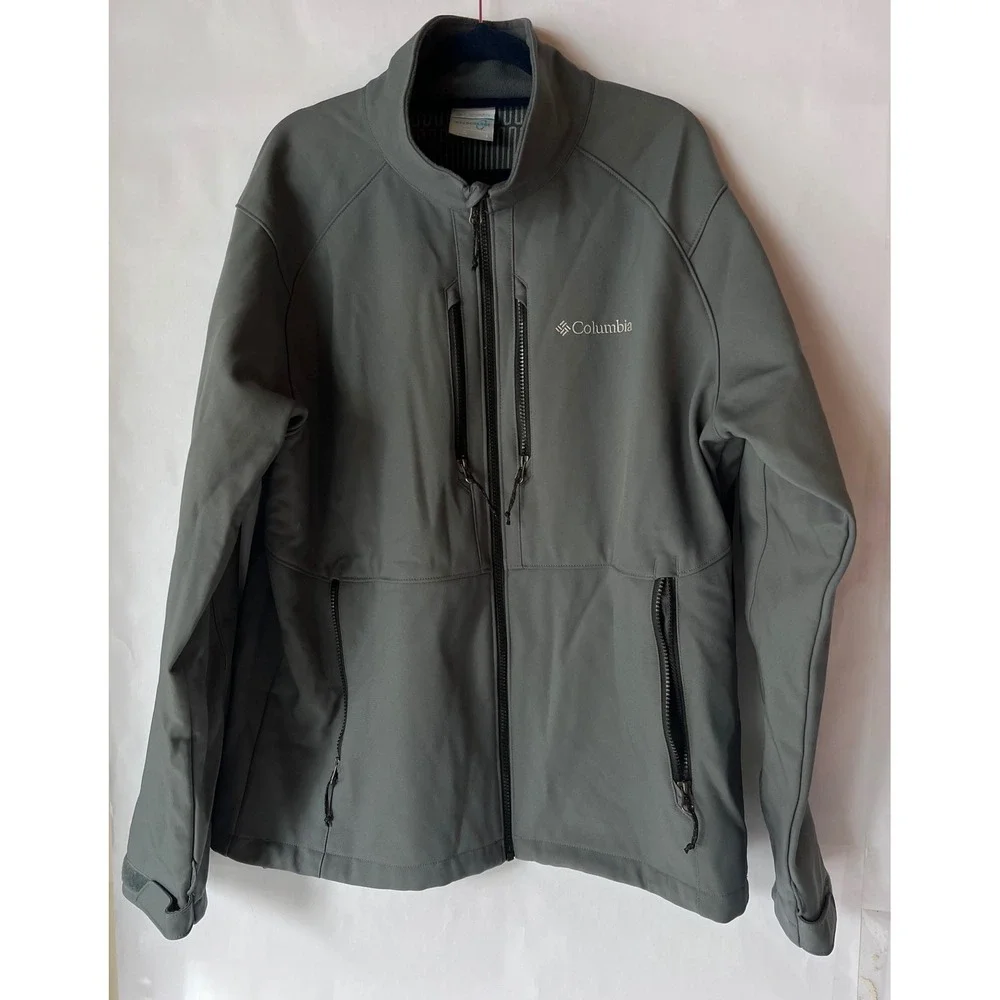 Columbia‎ Mens Interchange Jacket Full Zip Thermal Coil Softshell Gray